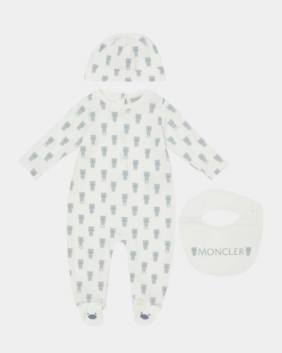 Boy's Footie, Hat, and Bib Gift Set, Size 0M-6